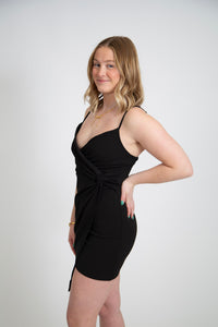 Twist Side Asymmetrical Mini Dress