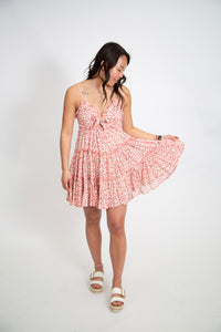 Floral Tie-Front Dress | Pink