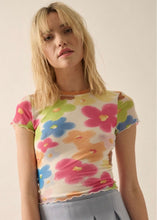 Load image into Gallery viewer, Floral Short Sleeve Mesh Top