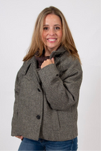 Load image into Gallery viewer, Herringbone Oversized Cropped Peacoat