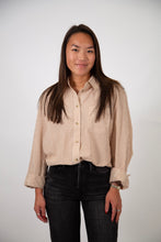 Load image into Gallery viewer, Pinstripe Oversized Shirt | Caramel