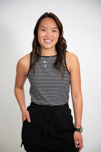 Striped Tank with Keyhole Back