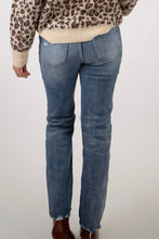 Load image into Gallery viewer, High Rise Straight Leg Distressed Jeans by MICA Denim