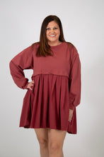 Load image into Gallery viewer, Sweatshirt and Pleated Skirt Contrast Dress