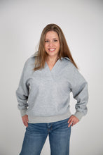Load image into Gallery viewer, V-neck Collared Sweatshirt