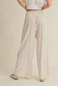 Smocked Waist Pant | Oatmeal