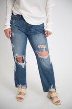 Load image into Gallery viewer, Distressed Straight Leg Cropped Jean by Kan Can