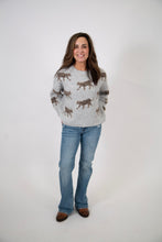 Load image into Gallery viewer, Leopard Knit Crewneck Sweater