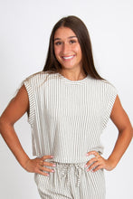 Load image into Gallery viewer, Striped Sleeveless Crop Top | Ivory