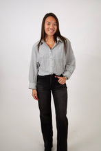 Load image into Gallery viewer, Pinstripe Oversized Shirt | Denim Blue
