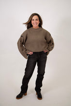 Load image into Gallery viewer, Button Sleeve Boxy Sweater | Olive