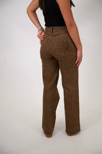 Super High Wide Leg Leopard Jeans by Mica Denim