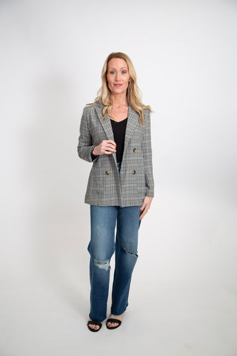 Plaid Blazer | Brown