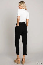 Load image into Gallery viewer, Fray Hem Cropped Drawstring Pants