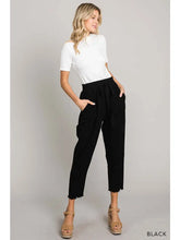 Load image into Gallery viewer, Fray Hem Cropped Drawstring Pants