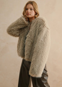Faux Fur Cropped Jacket