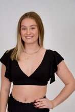 Load image into Gallery viewer, Ruffle Shoulder Swim Top