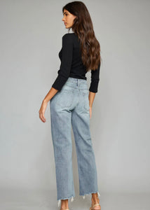 Kan Can Slim Wide Leg Jeans