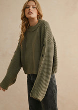 Load image into Gallery viewer, Button Sleeve Boxy Sweater