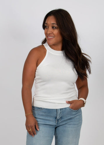 Halter Neck Tank Top | Ivory