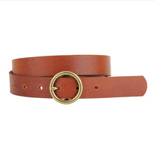 Load image into Gallery viewer, Brass-Toned Circle Buckle Belt