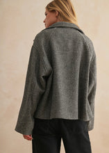 Load image into Gallery viewer, Herringbone Oversized Cropped Peacoat