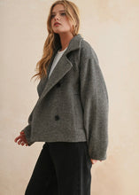 Load image into Gallery viewer, Herringbone Oversized Cropped Peacoat