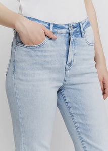 Super High Raw Hem Ankle Straight by Mica Denim
