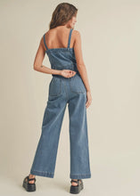 Load image into Gallery viewer, Buttondown Corset Style Denim Jumpsuit