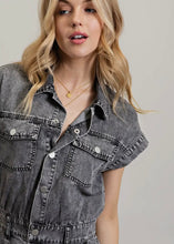 Load image into Gallery viewer, Vintage Black Denim Romper