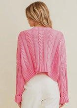 Load image into Gallery viewer, Cable Knit Cropped Sweater