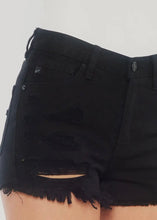 Load image into Gallery viewer, High Rise Fray Hem Denim Shorts by Kan Can