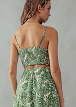 Load image into Gallery viewer, Front Tie Leaf Print Crop Top
