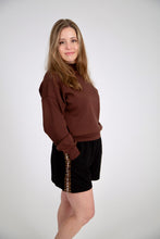 Load image into Gallery viewer, Offset Notched Mock Neck Pullover Sweatshirt