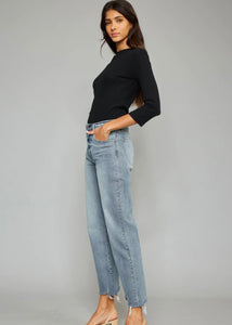 Kan Can Slim Wide Leg Jeans