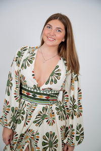 Boho Medallion Print Wrap Maxi Dress