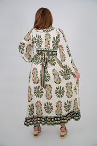 Boho Medallion Print Wrap Maxi Dress