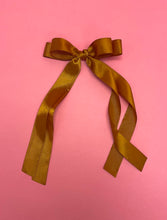 Load image into Gallery viewer, Double Satin Hair Bow Clip in Brown