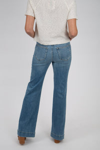 High Rise Wide Sculpt Flare with Pintucks Jean by Hidden Jeans