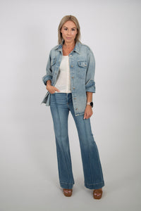 High Rise Wide Sculpt Flare with Pintucks Jean by Hidden Jeans