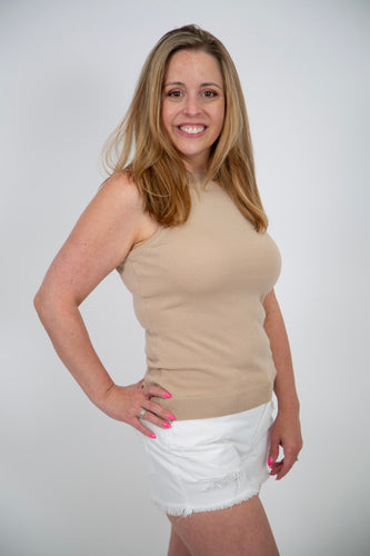 Halter Neck Tank Top | Taupe
