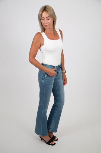 Mid Rise Flares by Mica Denim