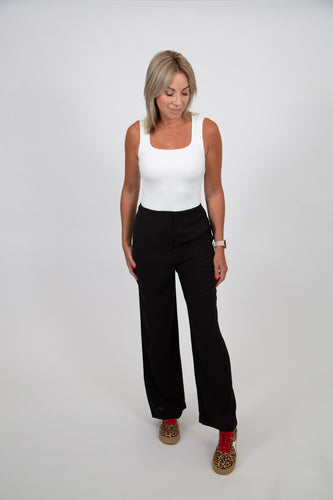 Flat Front Wide Leg Pant