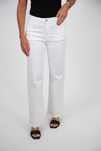 High Rise Wide Leg with Raw Hem by Mica Denim