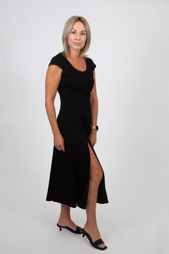 Scoop Neck Slit Maxi Dress