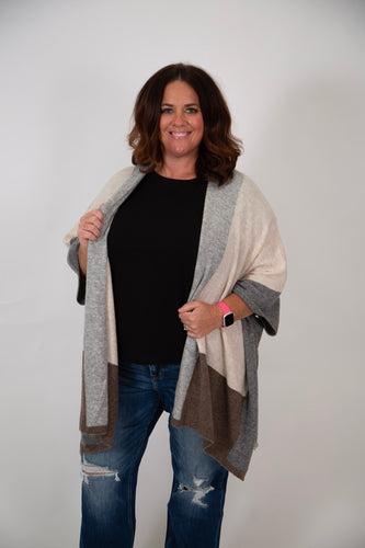 Curvy Colorblock Cardigan