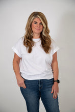Load image into Gallery viewer, Curvy Rolled Sleeve T-shirt | White