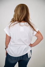 Load image into Gallery viewer, Curvy Rolled Sleeve T-shirt | White