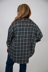 Curvy Button Down Plaid Shirt