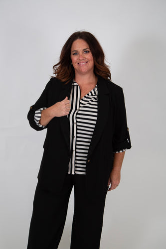 Curvy Blazer with Fold Up Sleeve
